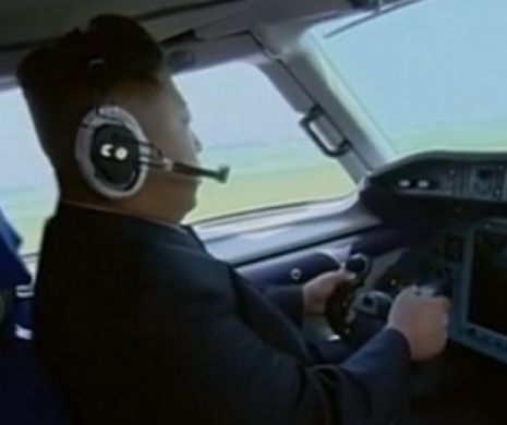 DICTATORII RÂSULUI! Cum se face Kim Jong-un că pilotează un avion | VIDEO