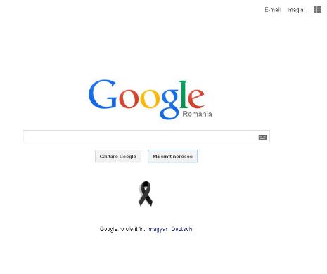 Google a adăugat o panglică neagră sub logoul său, în memoria victimelor Charlie Hebdo