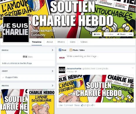 Mobilizare pe rețelele de socializare în cazul atacului de la Charlie Hebdo