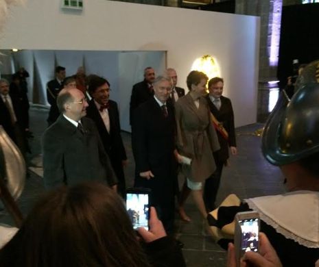 Regele si Regina Belgiei participa la deschiderea oficiala a Capitalei Culturale a Europei, Mons 2015.  Biserica Colegiala Sainte-Waudru,Mons