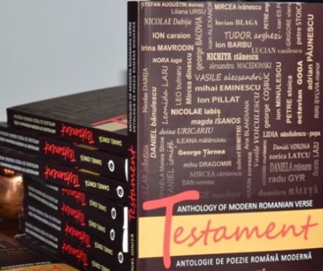 Volumul „TESTAMENT – Antologie de poezie română modernă” se lansează la Cărtureşti astăzi