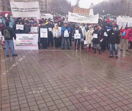 Francul elvețian i-a adunat pe protestatari la București