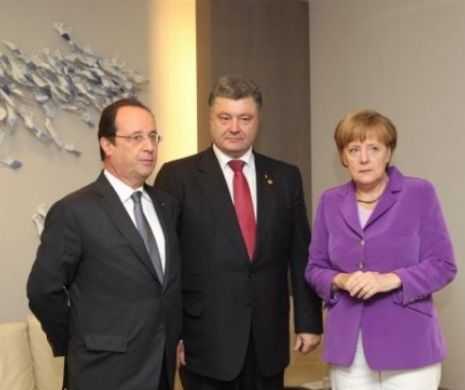 Hollande, Merkel şi Poroşenko fac apel la o "încetare imediată a focului" în estul Ucrainei