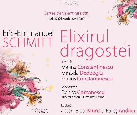 Un nou roman de Eric-Emmanuel Schmitt, Elixirul dragostei.