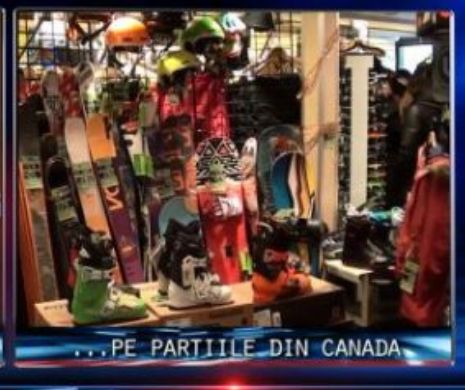 Canadienii se distrează pe pârtii cu echipamente făcute în România VIDEO