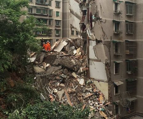 Un bloc de nouă etaje s-a prăbușit în China! VIDEO
