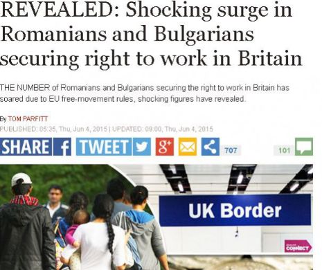 Panică în Marea Britanie: Numărul românilor și bulgarilor cu drept de muncă a crescut cu 200% în 2014