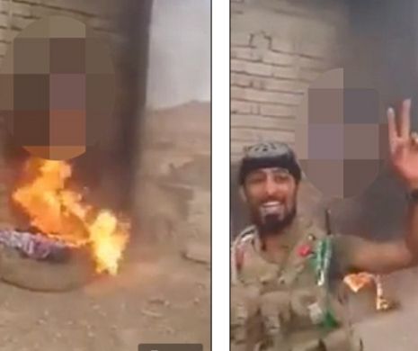 Terorist al Statului Islamic, capturat de irakieni, ars de viu. Filmarea care circula pe retelele de socializare