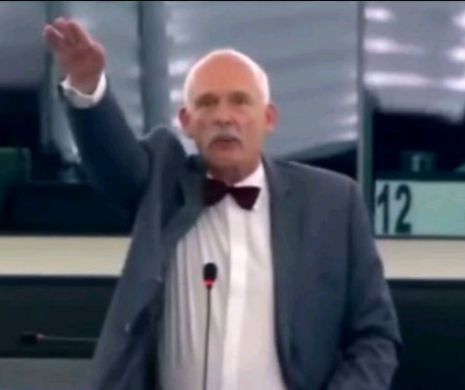 Un eurodeputat polonez și-a încheiat DISCURSUL în Parlamentul European cu salutul NAZIST
