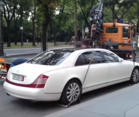 De asta costa 500.000 de dolari :)) Ce se intampla cand vrei sa ridici un Maybach parcat gresit! VIDEO