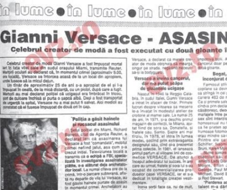 Memoria EVZ. Gianni Versace, executat cu două gloanțe în cap