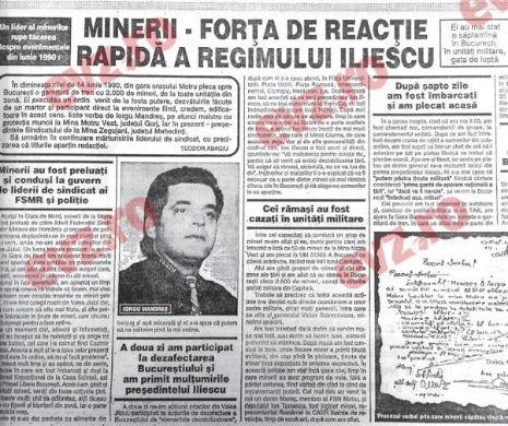Memoria EVZ. Un miner rupe tăcerea: „Iliescu ne-a asigurat că nimeni nu se va lua de noi!”