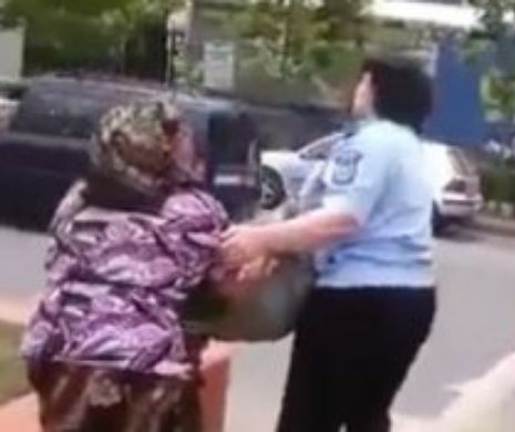 O bătrână a fost "săltată" de poliţişti pentru că vindea pătrunjel pe un trotuar | VIDEO