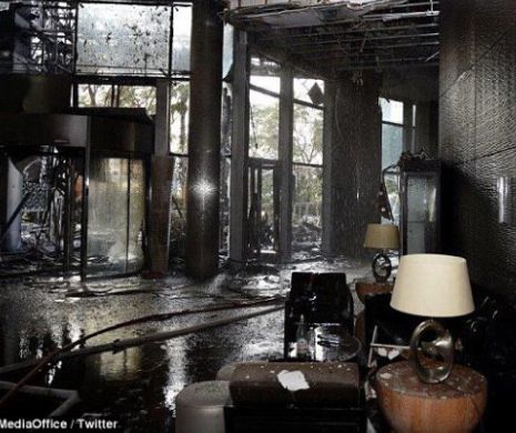 În INTERIORUL hotelului Address după dramaticul INCENDIU care a afumat Dubaiul. Primele imagini după stingerea focului | GALERIE FOTO