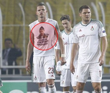 SCANDALOS. Un fotbalist rus a purtat un tricou cu IMAGINEA lui Vladimir Putin, la Istanbul / FOTO