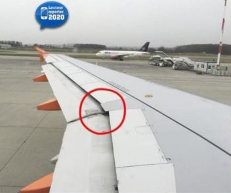 S-a uitat pe geamul avionului si a trait un soc. Cand a vazut ce se afla acolo, a mers imediat la pilot sa-l avertizeze. FOTO