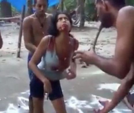 Ce i se intampla acestei femei in timpul unei sedinte de exorcizare. Imaginile socante filmate pe o plaja