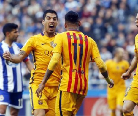 FOTBAL EUROPEAN. Barcelona, MĂCEL la Deportivo La Coruna. Catalanii au marcat de câte ori au vrut. Suarez şi-a trecut în cont patru goluri