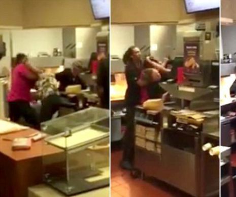 Angajatele unui McDonald's s-au luat la BATAIE în fața CLIENȚILOR | VIDEO incredibil