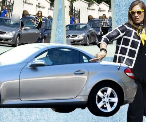 Mai ţineţi minte Mercedesul ROMANIŢEI din imagini! S-a ataşat de maşina în care se săruta cu investigatorul de la OTV!