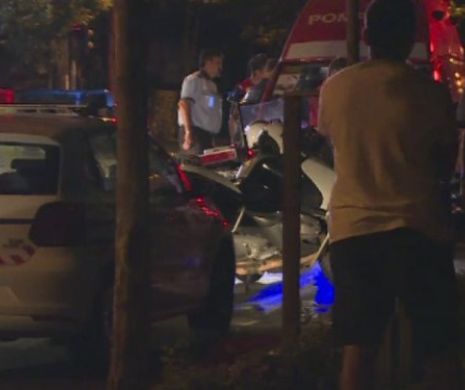 Mașină de poliție implicată într-un accident în lanț produs în Capitală. Șoferul vinovat a pretins că este diabetic și a plecat la spital