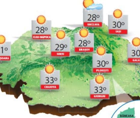 Vreme frumoasă, caniculară în Lunca Dunării, cu temperaturi în creștere | PROGNOZA METEO