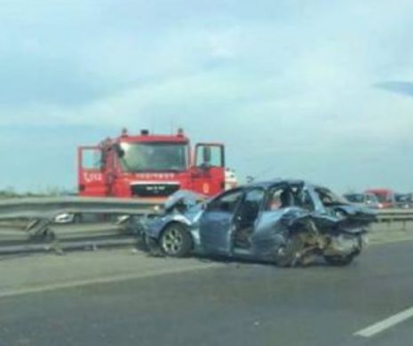 CÂNTĂREŢ CELEBRU implicat într-un ACCIDENT RUTIER GRAV pe A 1. O maşină a luat foc, TRAFIC BLOCAT şi MOMENTE CRITICE