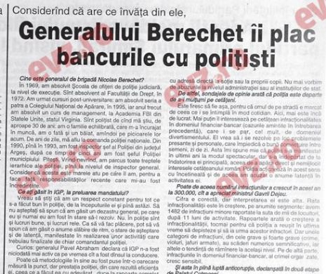 Fostul șef al Poliției Române, generalul Berechet este fanul bancurilor cu polițiști | Memoria EVZ