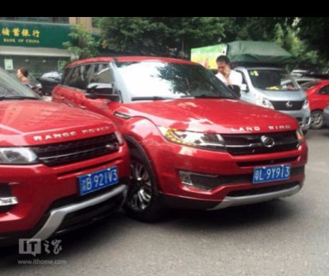 FOTO Range Rover Evoque și copia sa chineză s-au bătut în „tablă”