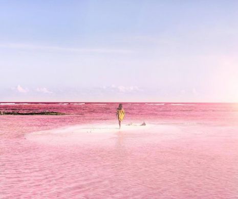 Misterioasa lagună roz. Apele care scaldă ţărmului unui sătuc pescăresc au o culoare nefirească