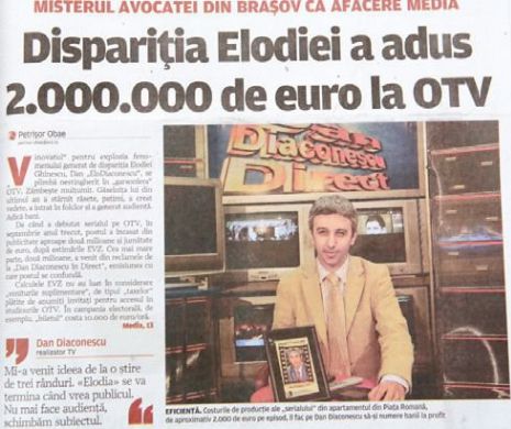 Diaconescu a făcut milioane de euro din dispariția Elodiei | Memoria EVZ