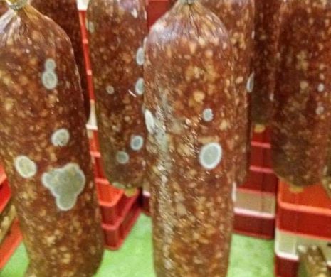 SCANDALOS. Se întâmplă într-o fabrică de mezeluri din România: salamul MUCEGĂIT se spală cu laveta și e trimis la vânzare în loc să fie aruncat I GALERIE FOTO