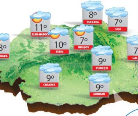 În majoritatea regiunilor, temperaturile vor caracteriza o vreme rece, cu ploi și ninsori | PROGNOZA METEO