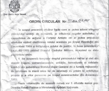 Omerta din dosarele Revoluției. Ca șef al Statului Major, generalul Constantin Degeratu a pus sub control informațiile despre Decembrie 1989
