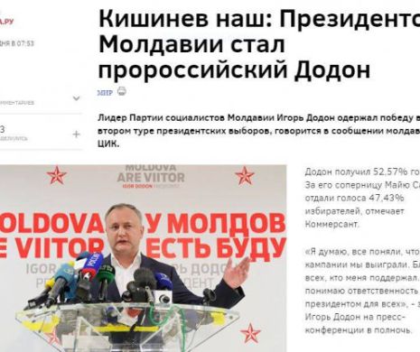 Reacția presei din Rusia despre alegerile din Republica Moldova: „Chișinăul e al nostru!”