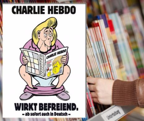 Angela Merkel pe WC: Charlie Hebdo se lansează în Germania cu o copertă de scandal