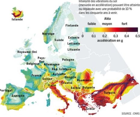 Harta seismică a Europei. Ţările europene cu cel mai mare risc seismic. Vezi cât de expusă este România
