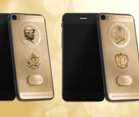 RUSIA: S-a lansat PRIMUL  iPhone 7 suflat cu aur având  CHIPUL lui Donald Trump. Aflaţi cât costă şi ce chip a mai fost embosat