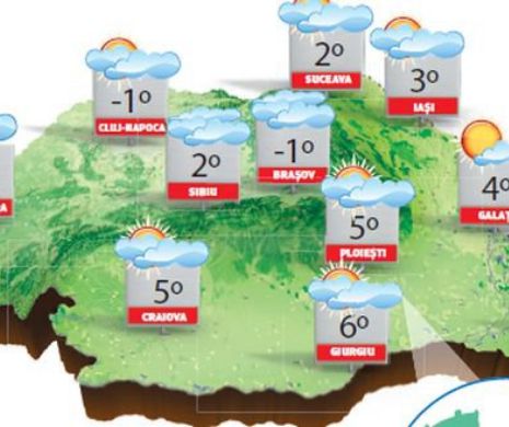 Vreme geroasă cu vânt și precipitații mixte, în prima decadă a Noului An | PROGNOZA METEO