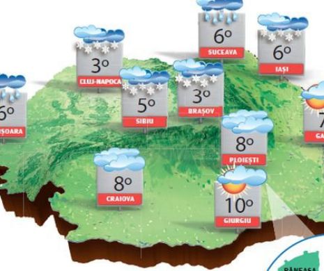 Precipitații de iarnă moderate cantitativ, dar cu temperaturi primăvăratice | PROGNOZA METEO