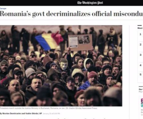 The Washington Post CRITICĂ DURĂ la adresa ROMÂNIEI:În România există de acum un tip acceptabil de corupţie