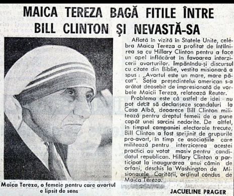 Cum i-a întărâtat Maica Tereza pe Bill și Hillary Clinton | Memoria EVZ