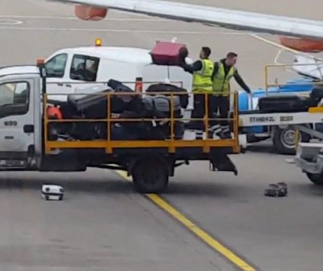Imagini care vă vor umple de furie. Hamalii unui aeroport important își bat joc de bagajele călătorilor. VIDEO și FOTO