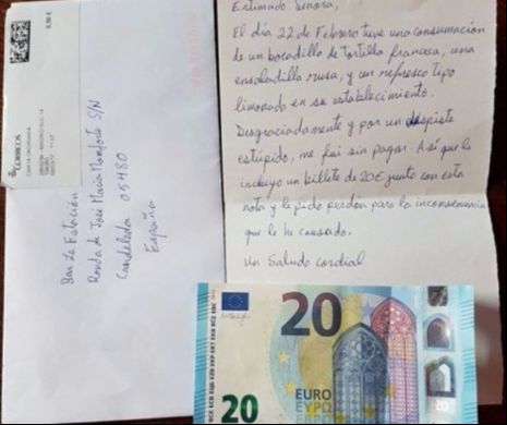 Scrisoarea unuia dintre românii care au plecat dintr-un local din Spania fără să plătească