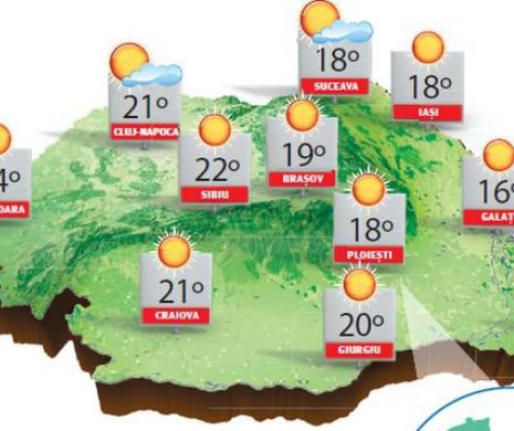 Vreme deosebit de caldă în regiunile intracarpatice pentru ultima decadă a lunii martie | PROGNOZA METEO