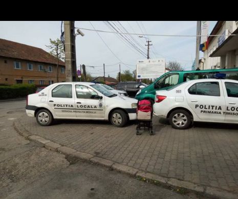 HALUCINANT. Amendat de Poliția Locală pentru o postare pe Facebook cu mașinile instituțiuei parcate ilegal, pe trotuar