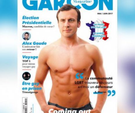 Revista gay "GARCON MAGAZINE" face senzaţie în Franţa. Coperta este cu Macron în ipostaze cu trimitere la homosexualitatea sa