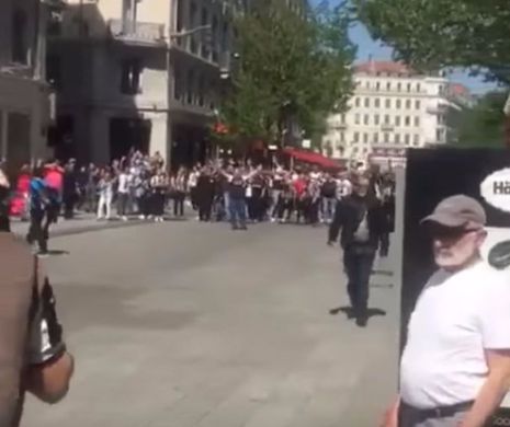 Scene INCREDIBILE în Franța! VIOLENȚE între suporteri înaintea meciului Olympique Lyon – Beșiktaș – VIDEO