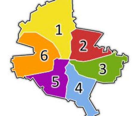 Cartiere importante ale Capitalei- comune şi sate. Bucureştiul, împărţit pe culori în sectoare