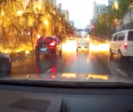 Momente de groază pentru șoferii din orașul Shenyang din nordul Chinei (Video)
